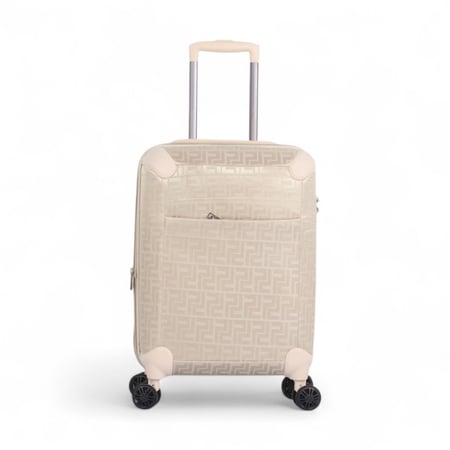 شنطة سفر كلاسيكية مغطاة بجلد – ضد الكسر – حقيبة سفر مقاس 20 بوصة مع حقيبة يد أنيقة