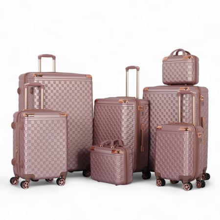 طقم شنط سفر دبش عرايس 7 قطع بسحاب متين - كفرات مزدوجة 360 درجة  من ماركة AVIATOR