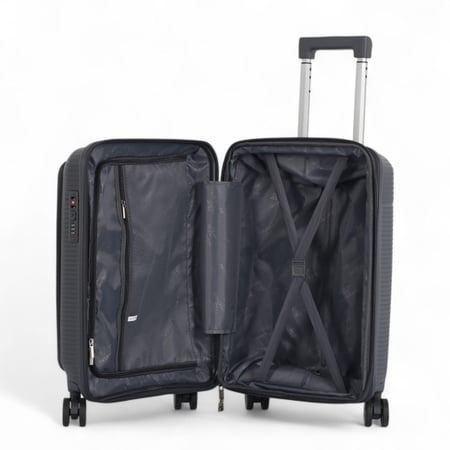 حقيبة  سفر ضد الكسر من خامة البولي بروبيلين مقاس 20 انش - بدبل كفرات من ماركة AVIATOR  -ضمان سنة   شامل الكسر