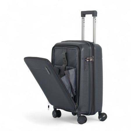 حقيبة  سفر ضد الكسر من خامة البولي بروبيلين مقاس 20 انش - بدبل كفرات من ماركة AVIATOR  -ضمان سنة   شامل الكسر