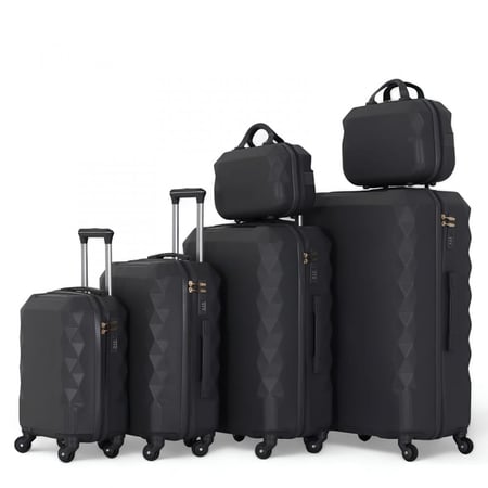 طقم حقائب سفر دبش - مكون من 6 قطع يشمل 4 شنط تروللي وشنطتين للمكياج بكفرات 360 درجه - ماركة RED SEA