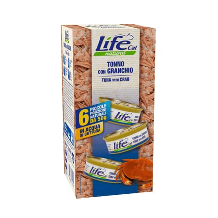 لايف كات طعام رطب التونة مع سلطعون - اطعمة الفقطط - انياب