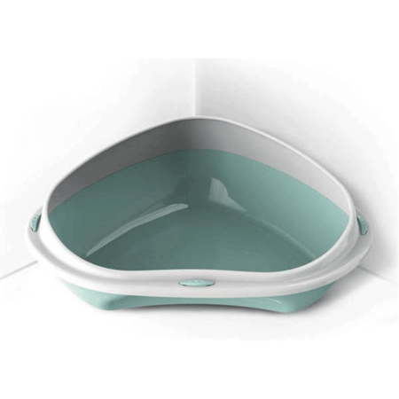 ليتر بوكس تنظيف ذاتي بزاوية للقطط - لون اخضر من انياب