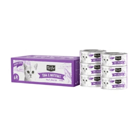 كت كات معلبات الطعام الرطب تونا وصغار السمك للقطط 6 حبات*50 جرام