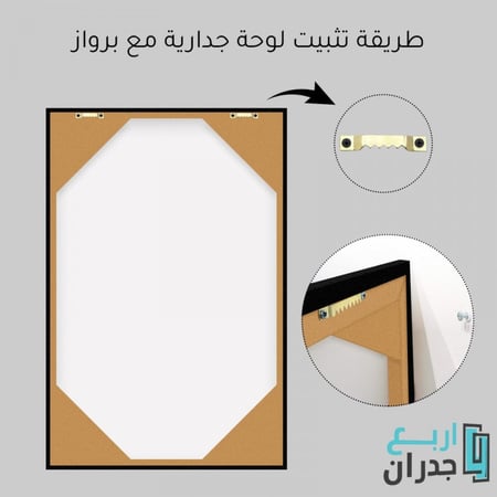 لوحة قماشية بتصميم هندسي مع برواز
