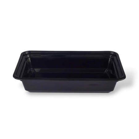 علب بلاستيك مستطيلة للمايكرويف لون اسود 24اونص (150 حبة)