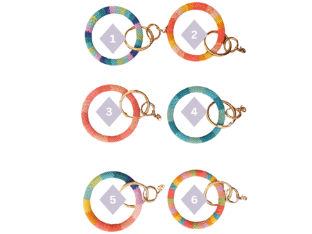 أساور تعليقة مفاتيح ملونة  - Keyring Bangles