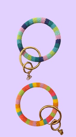 أساور تعليقة مفاتيح ملونة  - Keyring Bangles