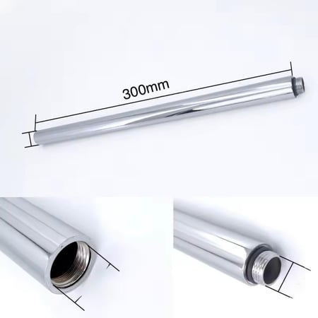 تطويلة خلاط دش بيانو اسود / تبتانيوم / كروم