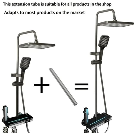 تطويلة خلاط دش بيانو اسود / تبتانيوم / كروم