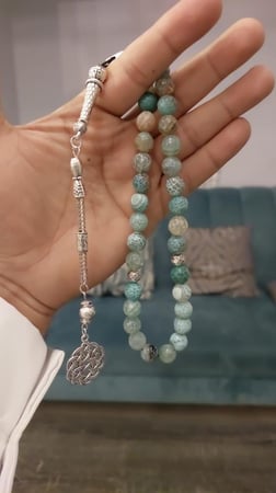 سبحة حجر طبيعي  Iolite إيوليت