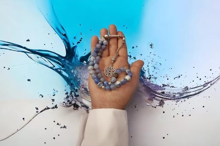 سبحة حجر طبيعي  Azotic Topaz