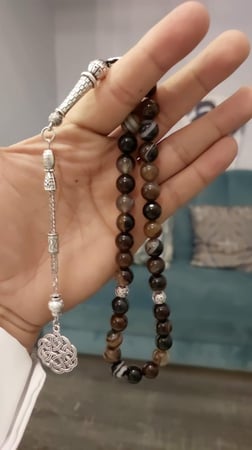 سبحة حجر طبيعي Golden Beryl بيريل ذهبى