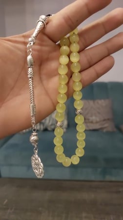سبحة حجر طبيعي Epidote إيبيدوت