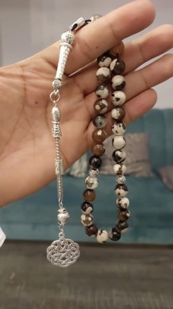 سبحة حجر طبيعي  Fossil Coral مرجان حجرى