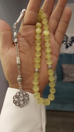 سبحة حجر طبيعي Epidote إيبيدوت