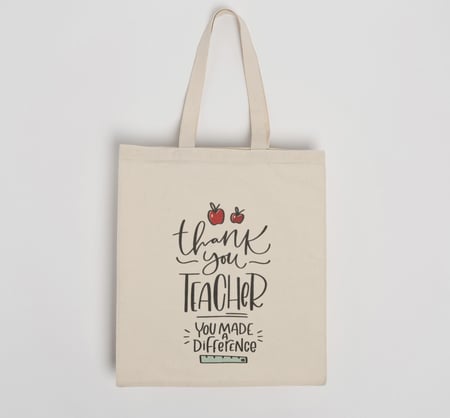 كيس قماشي للمعلم  Thank you Teacher you made a difference