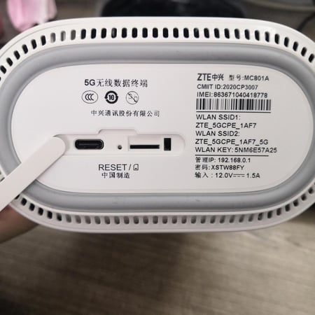 مستخدم رواتر ZTE MC801a يدعم الجيل الخامس ويدعم كل الشرائح ومعدل على انتينا ميمو