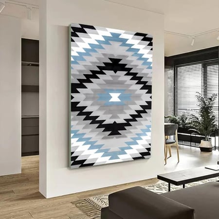 لوحة قماشية بتصميم تجريديمع برواز مجوف