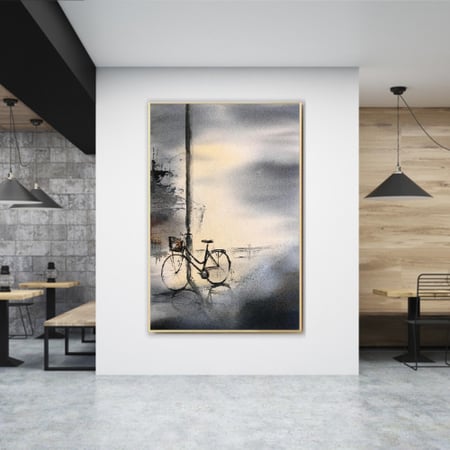 لوحة قماشية بتصميم مودرن مع برواز مجوف