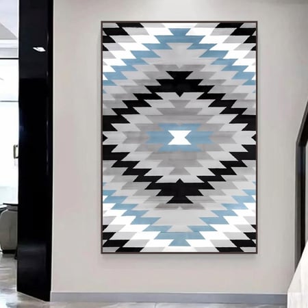 لوحة قماشية بتصميم تجريديمع برواز مجوف