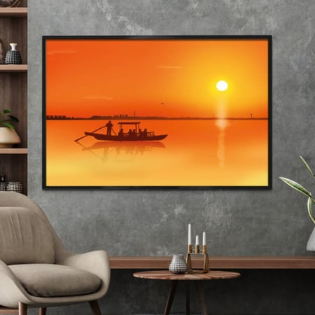 لوحة قماشية بتصميم مودرن مع برواز مجوف