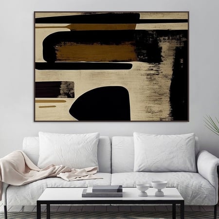 لوحة قماشية بتصميم الفن البوهيمي مع برواز مجوف