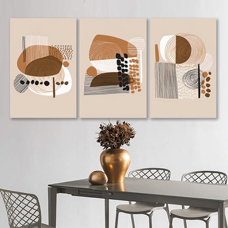 ثلاث لوحات خشبية جدارية - 120x60 سم