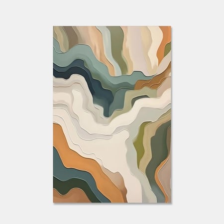 لوحة جدارية بتصميم فن تجريدي مع برواز و طبقة اكريلك