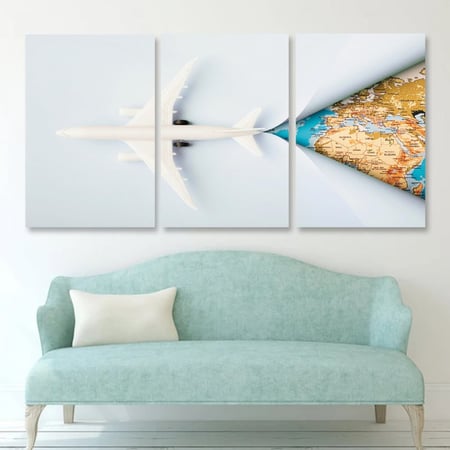 ثلاث لوحات قماشية مودرن