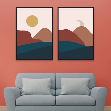 لوحة قماشية ثنائية بتصميم مودرن