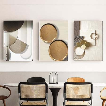 ثلاث لوحات خشبية ام دي اف مقاس 120x60 سم