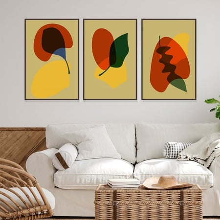 ثلاث لوحات قماشية بتصميم الفن البوهيمي