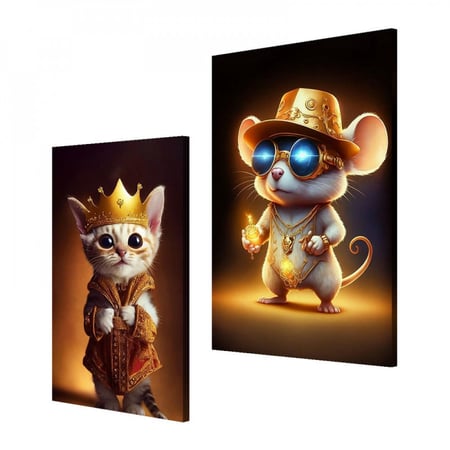 لوحة قماشية ثنائية بتصميم أنمي