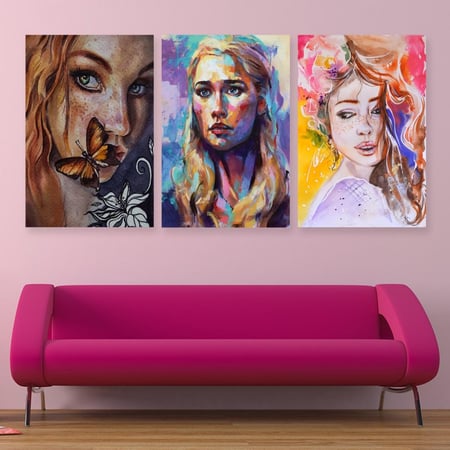 ثلاث لوحات قماشية بتصميم مودرن