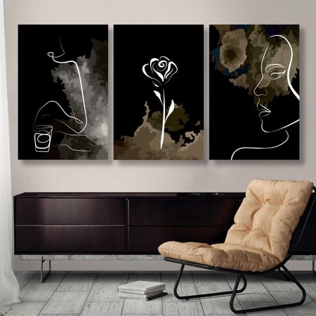 ثلاث لوحات قماشية بتصميم مودرن