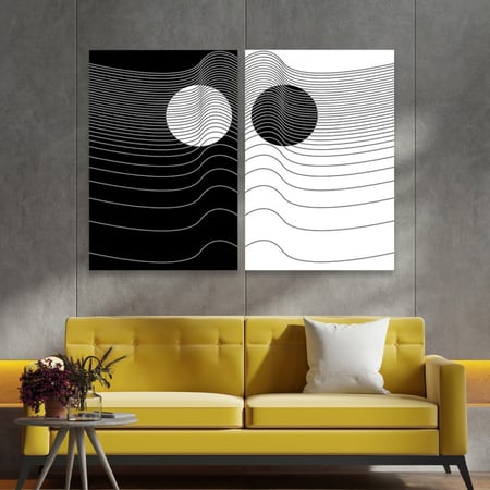 لوحة قماشية ثنائية بتصميم مودرن