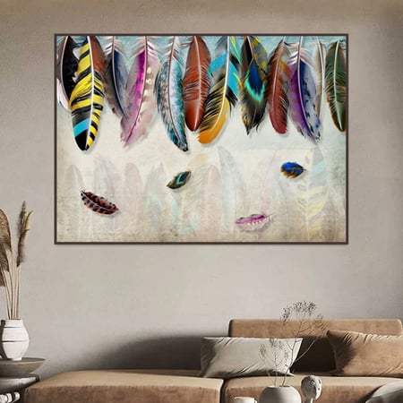 لوحة قماشية بتصميم الفن التشكيلي مع برواز مجوف