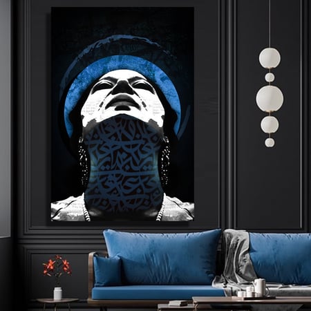 لوحة قماشية مودرن بتصميم أم كلثوم