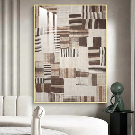 لوحة جداريةبتصميم الفن البوهيمي مع برواز و طبقة من اكريلك