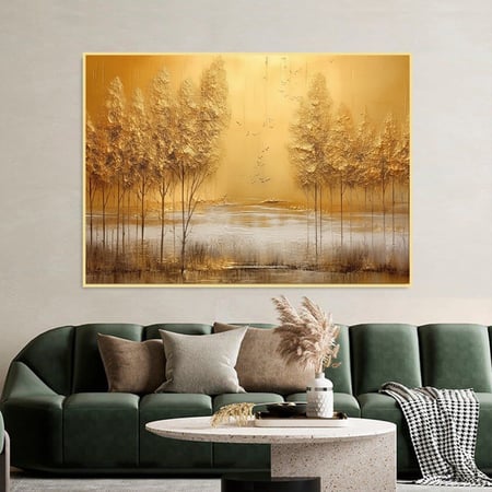 لوحة قماشية بتصميم الفن التجريدي مع برواز مجوف