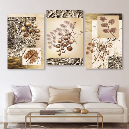 ثلاث لوحات قماشية بتصميم مودرن