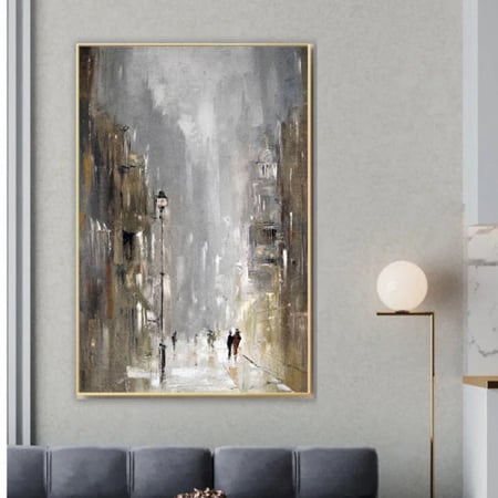 لوحة قماشية بتصميم مودرن مع برواز مجوف