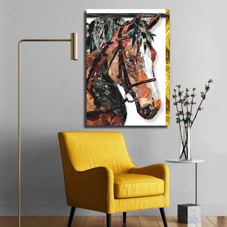 لوحة ديكور قماشية مودرن بتصميم حصان