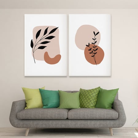 لوحة قماشية ثنائية بتصميم مودرن