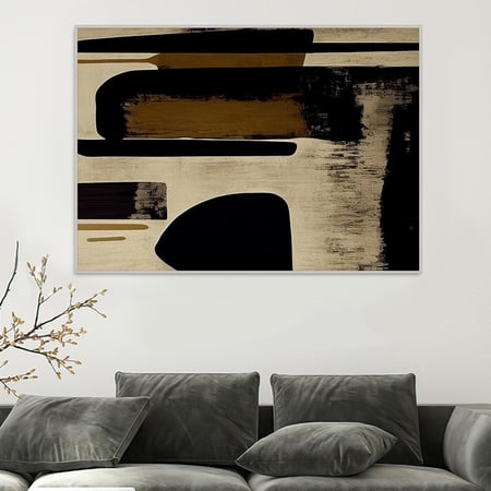 لوحة قماشية بتصميم الفن البوهيمي مع برواز مجوف