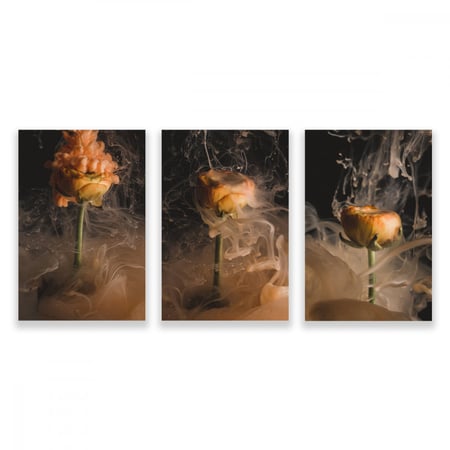 لوحة قماشية ثلاث قطع مودرن بتصميم أزهار