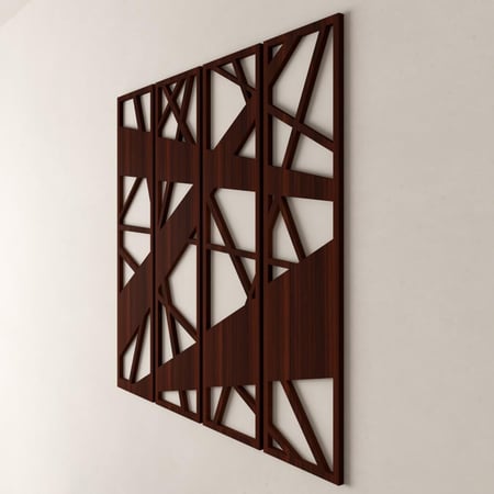 لوحة ديكور خشبية بتصميم فن هندسي