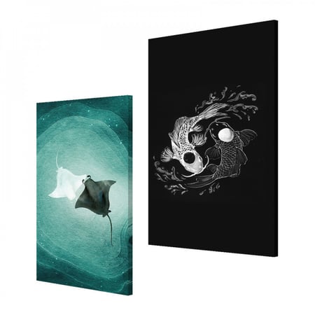 لوحة قماشية ثنائية بتصميم مودرن