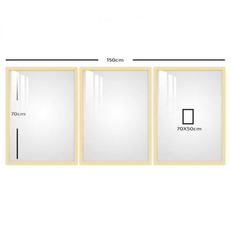 ثلاث لوحات جدارية مع برواز واكريلك شفاف